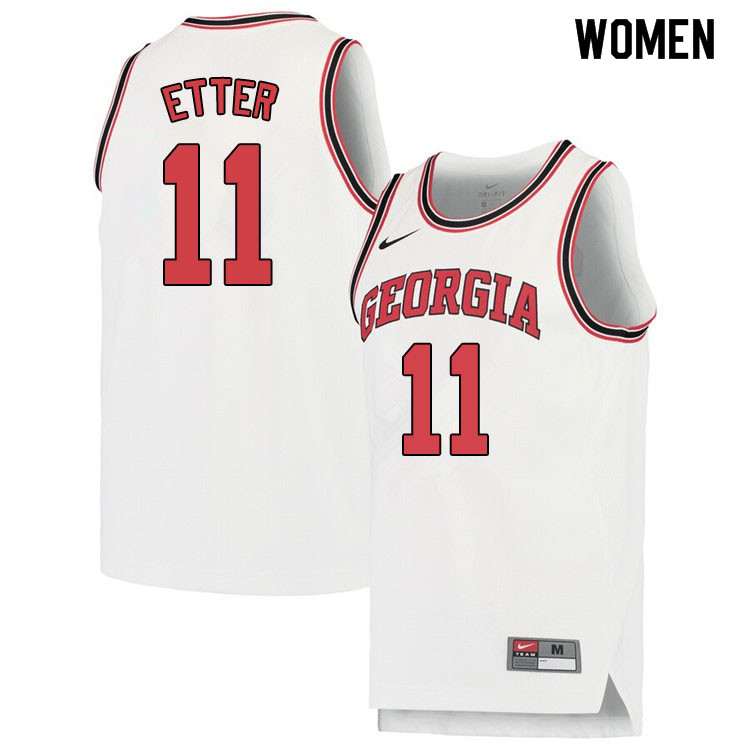 Women #11 Jaxon Etter Georgina Bulldogs College Basketball Jerseys Sale-White - Click Image to Close